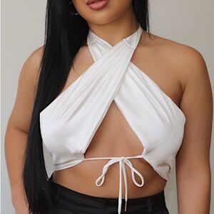 Criss Cross Satin Top